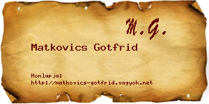 Matkovics Gotfrid névjegykártya